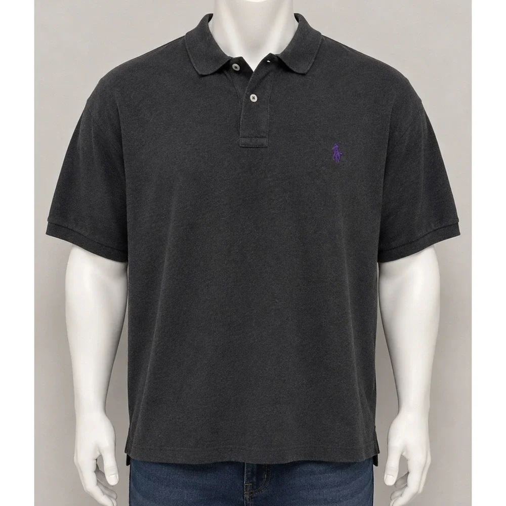 RALPH LAUREN POLO Men's Short Sleeve Shirt Heathered Gray XL XLarge Casual Cool